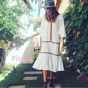 Pitusa Spanish Maxi Dress in White - Petite